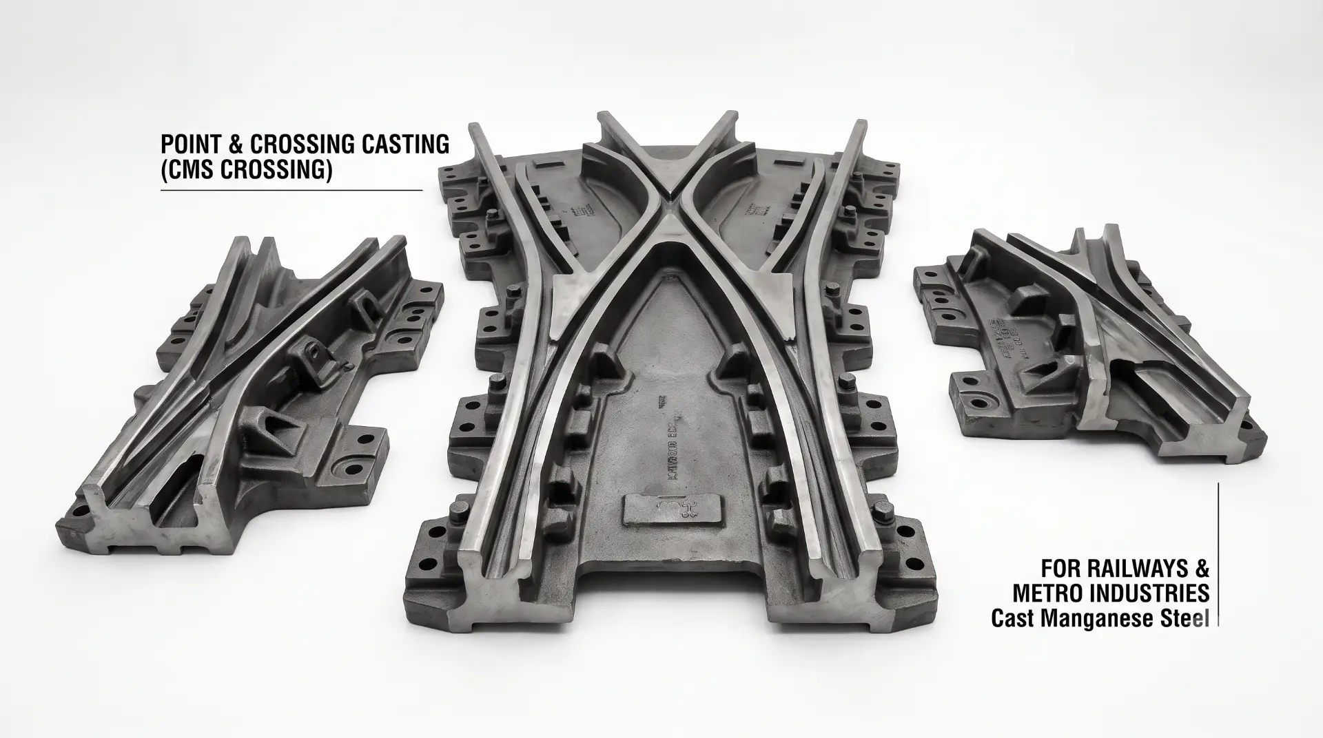 Point & Crossing Castings (CMS Crossings) — manufactured by TruSkew for Railways & Metro
