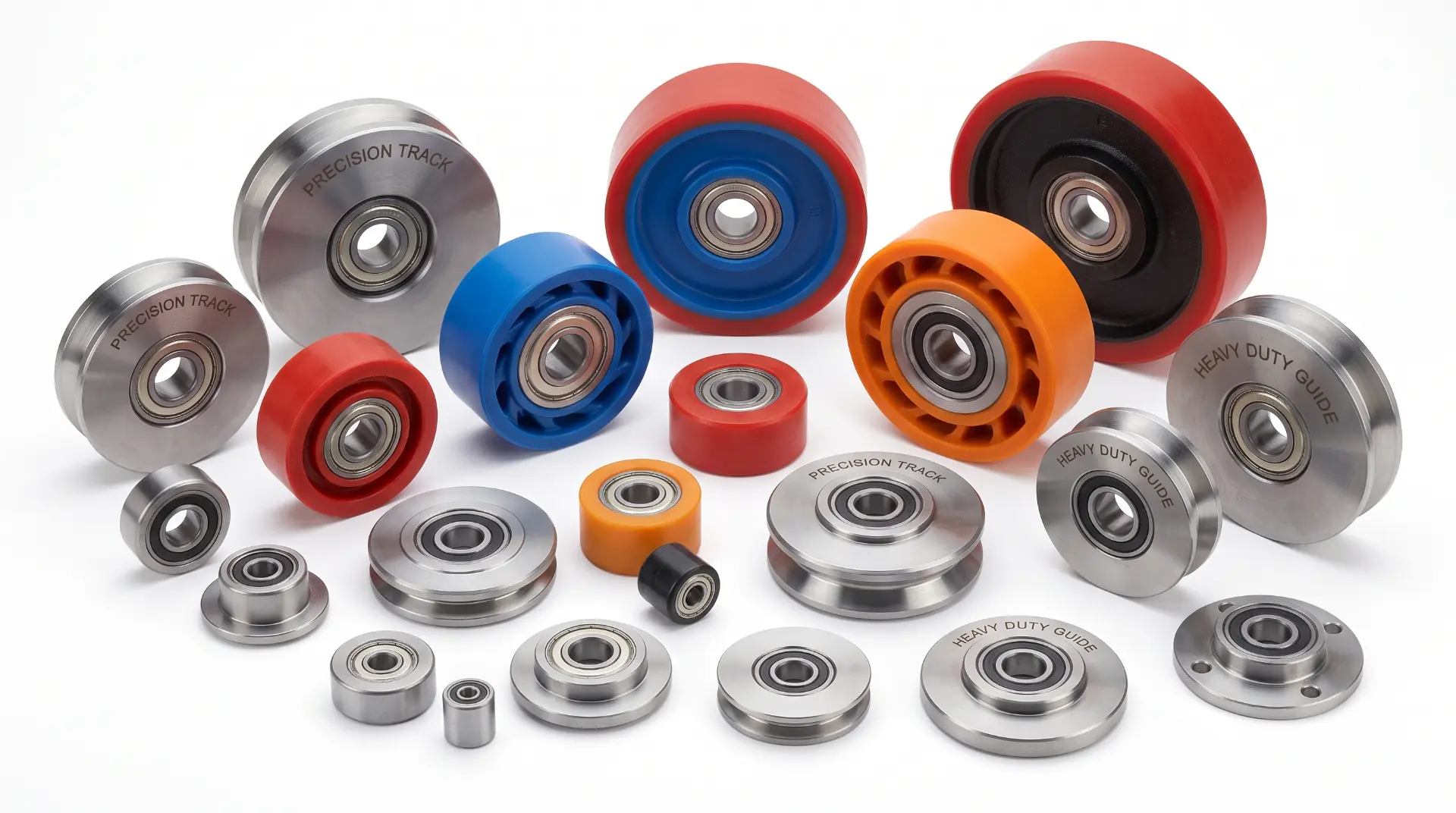 Precision Rollers & Guide Wheels — manufactured by TruSkew for Industrial Automation & Material Handling