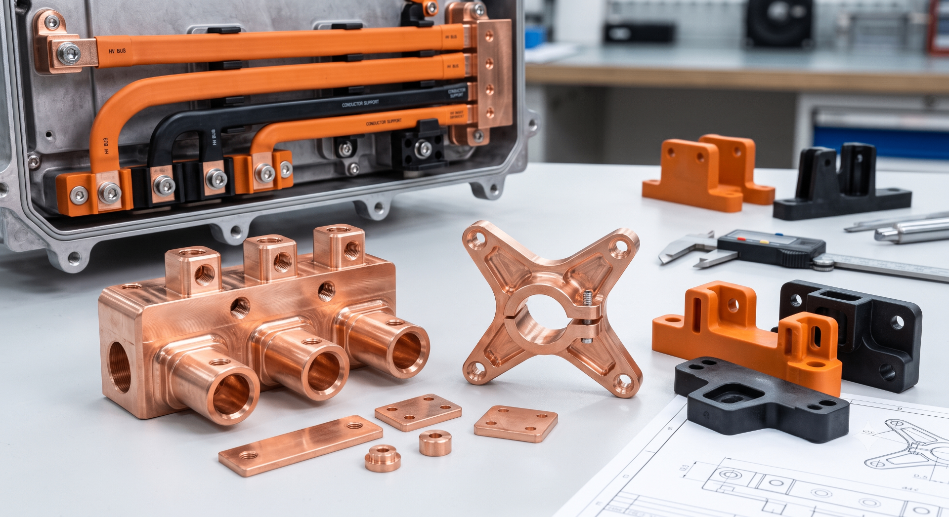 Busbar Connectors & Terminals — manufactured by TruSkew for Electric Vehicles