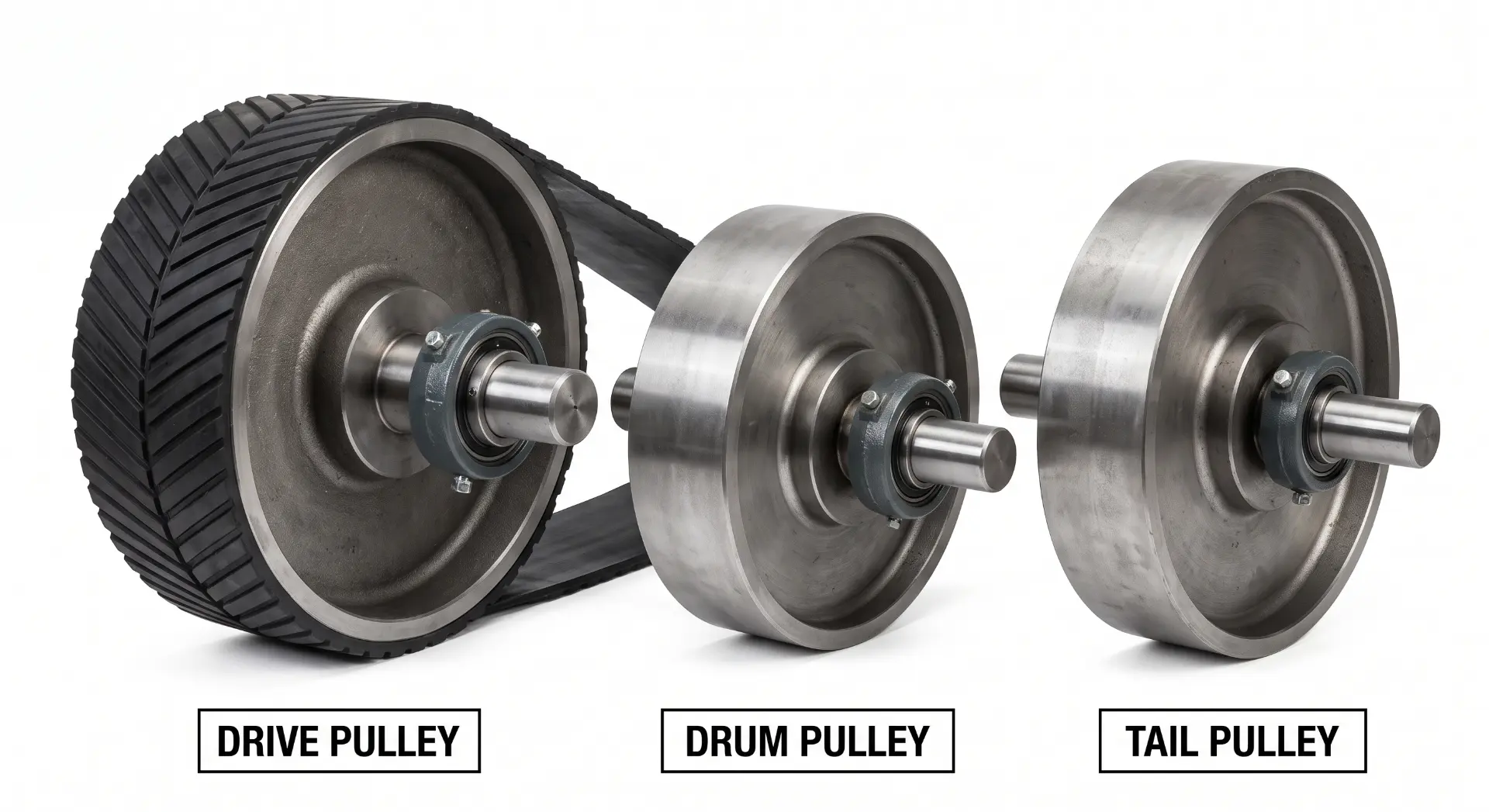 Drive, Drum & Tail Pulleys — manufactured by TruSkew for Industrial Automation & Material Handling