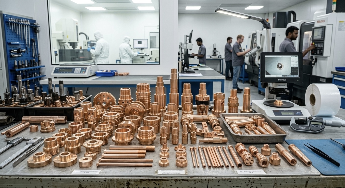 Copper stock and machined components