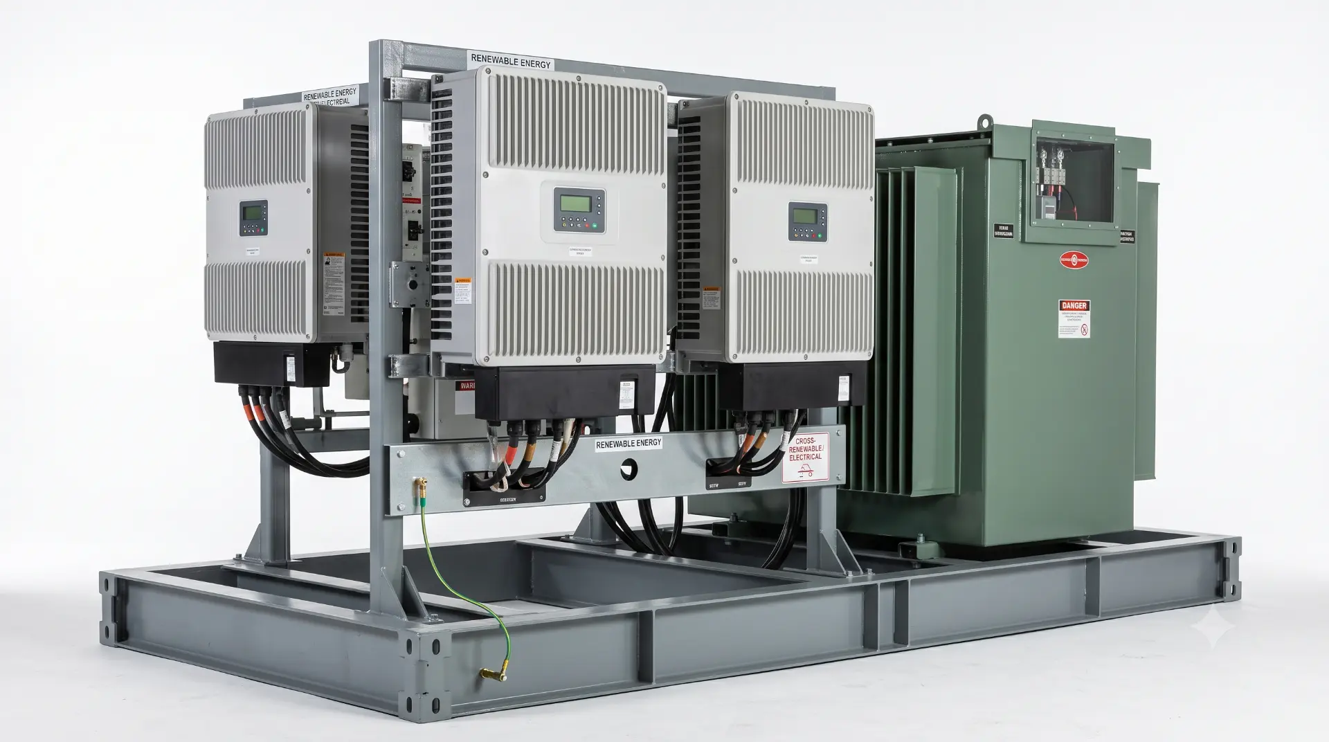 Inverter & Transformer Housings / Mounting Frames — manufactured by TruSkew for Renewable Energy