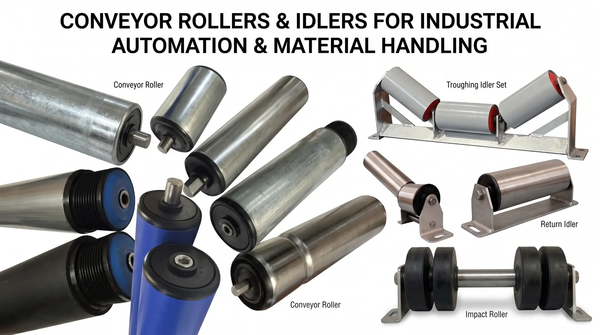 Conveyor Rollers & Idlers — manufactured by TruSkew for Industrial Automation & Material Handling