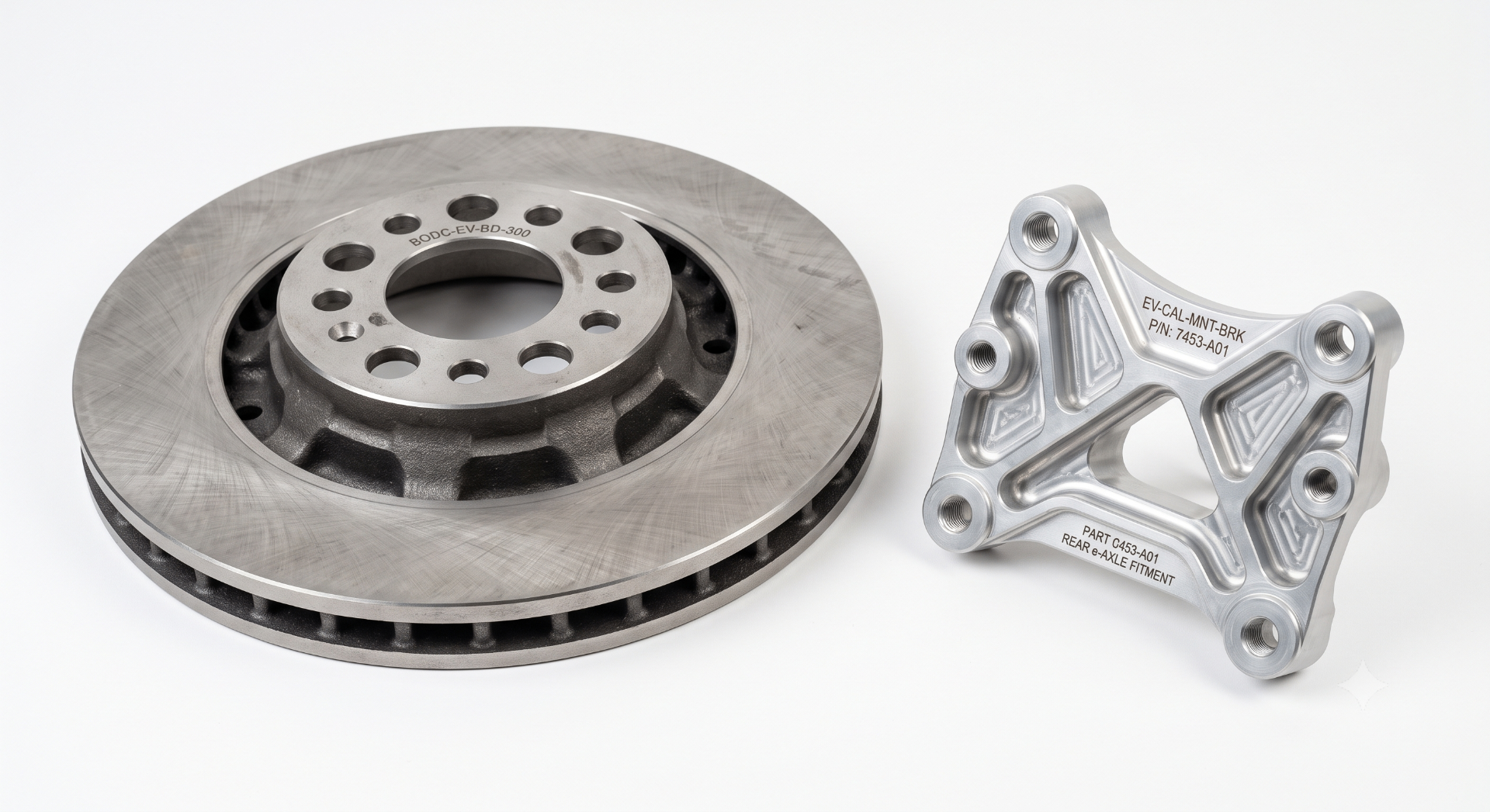 Brake Disc & Caliper Mounting Brackets — manufactured by TruSkew for Electric Vehicles