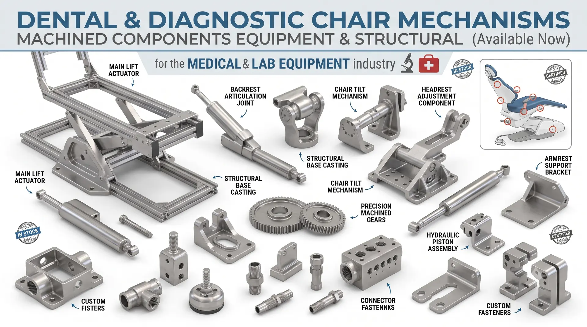 Dental & Diagnostic Chair Mechanisms — manufactured by TruSkew for Medical & Lab Equipment